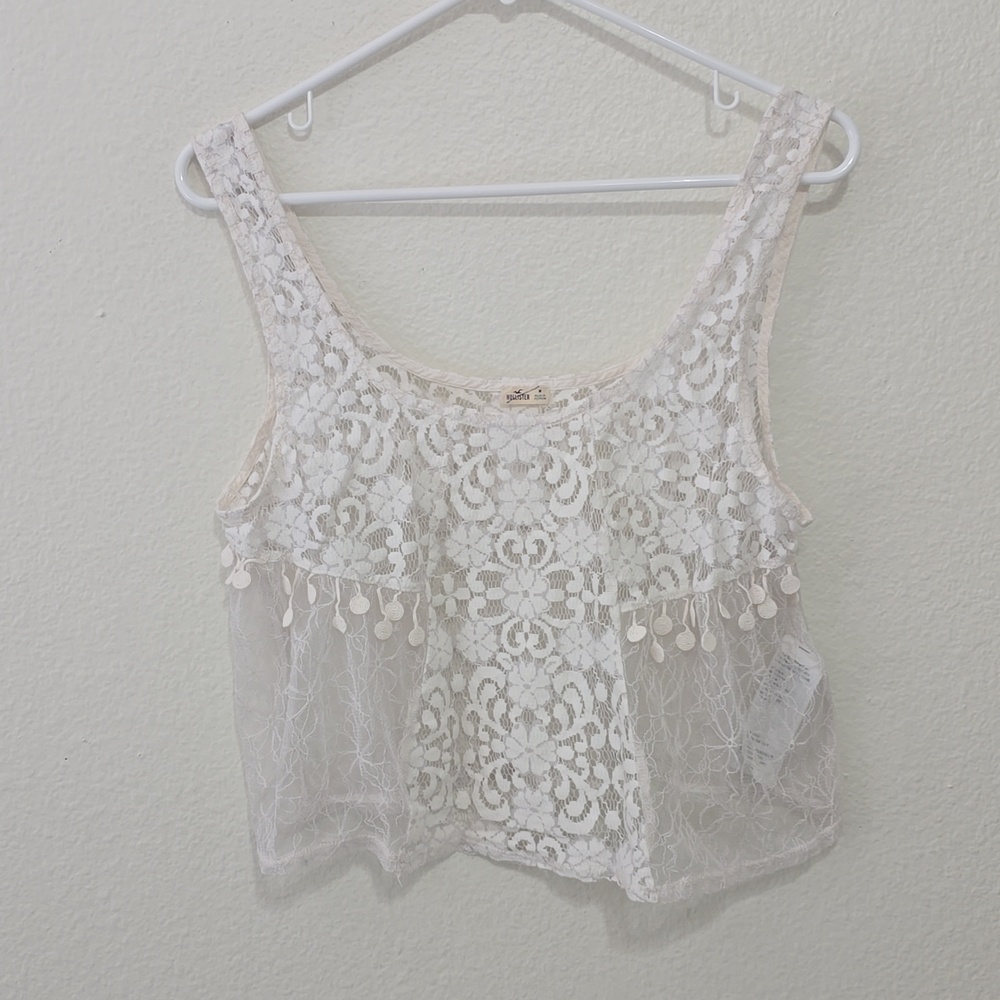 Hollister Cream‎ Lace Crochet Camisole M